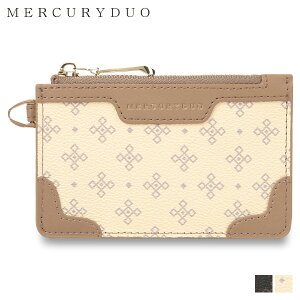 MERCURYDUO �}�[�L�����[�f���I ���z �J�[�h�P�[�X ���f�B�[�X L���t�@�X�i�[ MONOGRAM SLIM WALLET �u���b�N �x�[�W�� �� MER-90080W