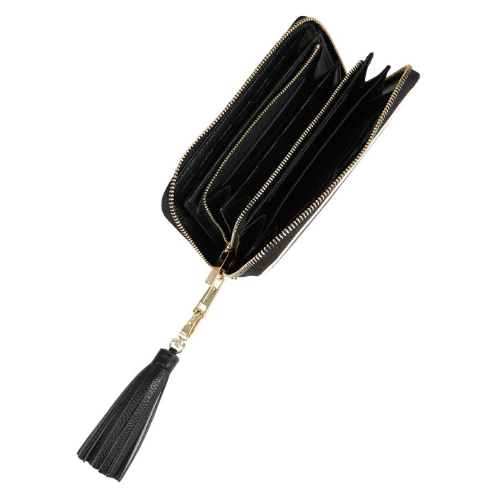 一部予約販売 Murua ムルーア 財布 長財布 レディース ラウンドファスナー Tassesel ブラック アイボリー キャメル 黒 Mr W1061 Batesmartin Com