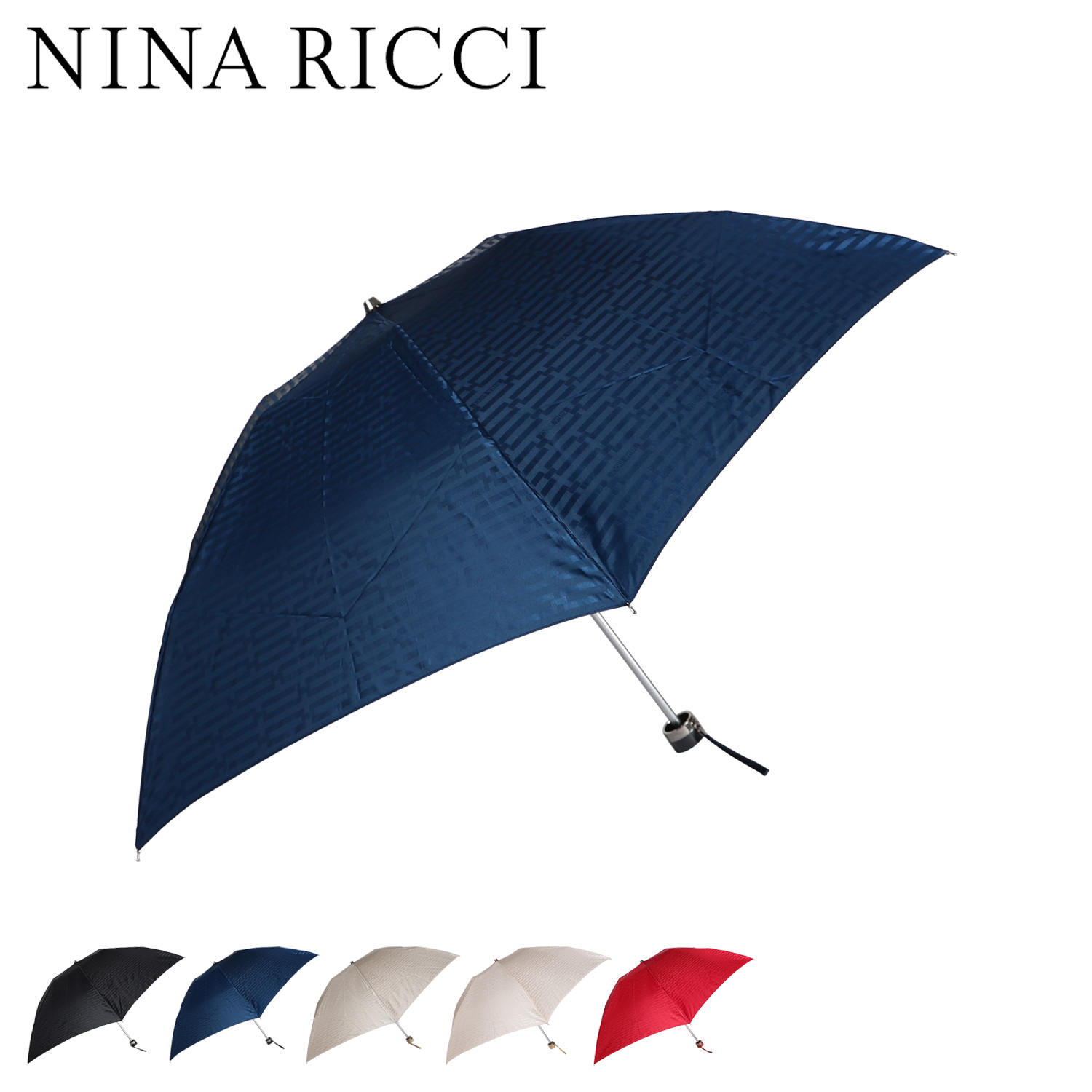 ニナリッチ NINA RICCI 折りたたみ傘 雨傘 レディース 軽量 コンパクト 折り畳み ブラック ネイビー ベージュ レッド ピンク 黒 1NR  17001 | シュガーオンラインショップ