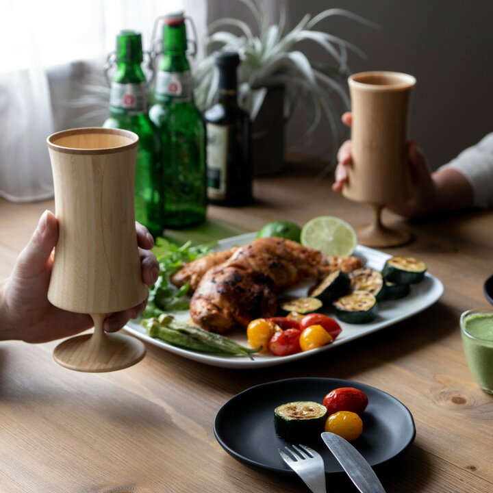 RIVERET リヴェレット グラス ビアグラス ビアベッセル ナイトS 約160ml 割れない 竹製 軽量 リベレット BEER VESSEL KNIGHT S ホワイト ブラウン 白 RV-127 シュガーオンラインショップ