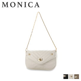 【最大1000円OFFクーポン配布中】 MONICA モニカ ショルダーバッグ レディース 斜めがけ ポーチ付き SHOULDER BAG ブラック ホワイト グレー 黒 白 MONI-1034 母の日