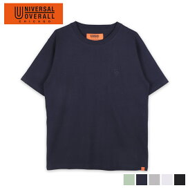 UNIVERSAL OVERALL ユニバーサルオーバーオール Tシャツ 半袖 メンズ レディース 無地 UO EMBROIDERY TEE ブラック 黒 U2323232-A