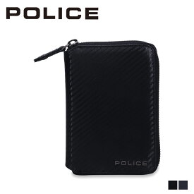 【最大1000円OFFクーポン配布中】 POLICE ポリス ラウンドショートウォレット 財布 二つ折り メンズ 本革 ラウンドファスナー ROUND SHORT WALLET ブラック 黒 PA-70802