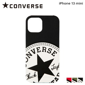 CONVERSE �R���o�[�X iPhone13 mini �X�}�z�P�[�X �����Y ���f�B�[�X �g�� �A�C�t�H�� BIG CIRCLE LOGO PU LEATHER BACK CASE �z���C�g �� �y���[���ցz