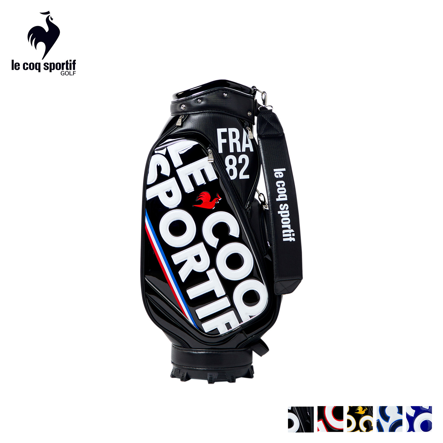 le coq sportif golf ルコックスポルティフ ゴルフ ゴルフバッグ キャディバッグ ビッグロゴグラフィック メンズ ブラック ホワイト ネイビー レッド イエロー 黒 白 QQBTJJ03