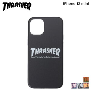 THRASHER �X���b�V���[ iphone12 mini �X�}�z�P�[�X �����Y ���f�B�[�X �g�� �A�C�t�H�� HOME TOWN LOGOHYBRID IML BACK CASE �u���b�N �l�C�r�[ �I���[�u �� �y���[���ցz ��̓�