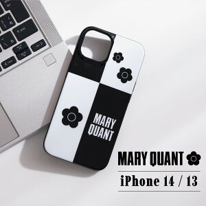 }[Ng MARY QUANT iPhone 14 13 X}zP[X g ACtH fB[X }N MONOTONE DESIGN HYBRID CLEAR CASE ubN  IP14-MQ13
