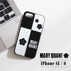 MARY QUANT マリークヮント iPhone SE 8 スマホケース 携帯 アイフォン 第3 第2世代 レディース マリクワ MONOTONE DESIGN HYBRID CLEAR CASE ブラック 黒 IPSE-MQ15 母の日
