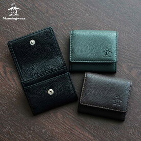 【最大1000円OFFクーポン配布中】 Munsingwear マンシングウェア 財布 コインケース 小銭入れ メンズ レディース 本革 COIN CASE ブラック ブラウン グリーン 黒 MU-1040123]