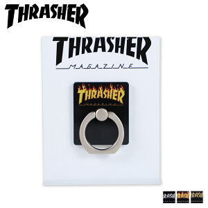 THRASHER �X���b�V���[ �X�}�z�����O �o���J�[�����O �z���_�[ �X�^���h �X�}�[�g�t�H�� �g�� �����Y ���f�B�[�X HOME TOWN Logo Smart Phone Ring �u���b�N �� SMR-TS �y���[���ցz ��̓�