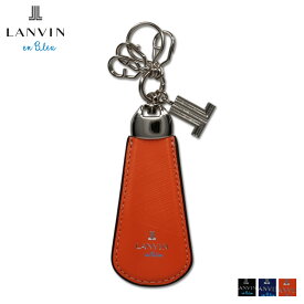 LANVIN en Bleu ランバンオンブルー キーホルダー キーリング メンズ レディース 革 4連 KEY HOLDER ブラック ブルー オレンジ 黒 555617