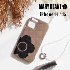 マリークヮント MARY QUANT iPhone 15 14 ケース スマホケース 携帯 レディース PU QUILT LEATHER SHELL CASE ブラック ホワイト グレー ブラウン ピンク 黒 白