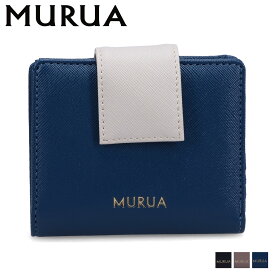 MURUA ムルーア 財布 二つ折り レディース bifold wallet ブラック ベージュ ブルー 黒 MR-W1163
