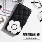 MARY QUANT マリークヮント Google Pixel 7a ケース 手帳型 カバー スマホケース スマートフォン 携帯 デイジー レディース マリークワント マリクワ DAISY PACH PU QUILT Leather Book Type Case ブラック ブラウン 黒 GP7A-MQ01-02