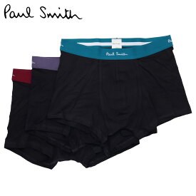 Paul Smith ポールスミス ボクサーパンツ 下着 3枚セット インナー アンダーウェア メンズ 前閉じ 無地 メンズ下着 男性 MEN TRUNK 3 PACK ブラック 黒 M1A 914C A3PCKQ 79