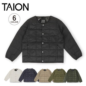 �^�C�I�� TAION �C���i�[�_�E�� �W���P�b�g �x�[�V�b�N �N���[�l�b�N�{�^�� �L�b�Y BASIC CREW NECK BUTTON INNER DOWN JACKET �u���b�N �z���C�g �l�C�r�[ �x�[�W�� �I���[�u �� TAION-K104