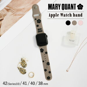 �}���[�N�����g MARY QUANT �A�b�v���E�H�b�`�o���h �x���g �ւ� ���f�B�[�X �}���N�� Apple Watch Series 10 42mm 41mm 40mm 38mm �V���R�� ���� ������� SILICONE WATCH BAND �u���b�N �x�[�W�� �s���N �� �y��
