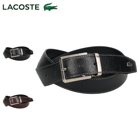 LACOSTE ラコステ ベルト メンズ 本革 日本製 BELT ブラック ダーク ブラウン 黒 LB84670
