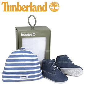Timberland ティンバーランド ブーツ シューズ キャップ 帽子 ニット帽 セット キッズ ベビー INFANT CRIB BOOTIES CAP SET ギフト ネイビー A1LU3