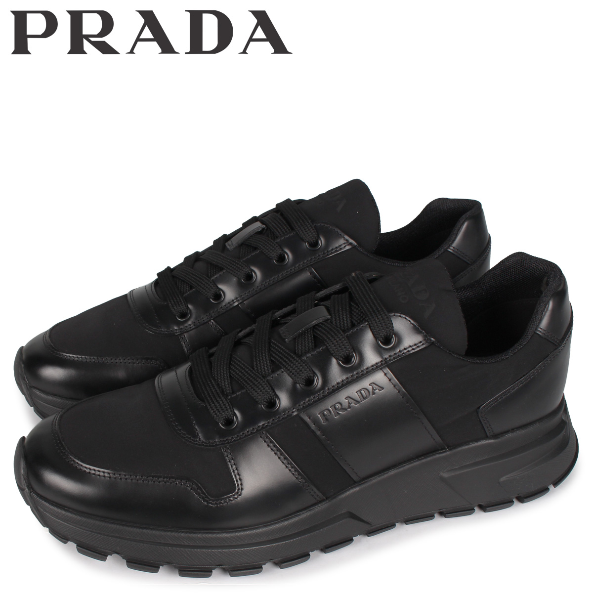 限定商品通販*送料無料  プラダ　羊革シューズ　ブラック PRADA ローファー/革靴