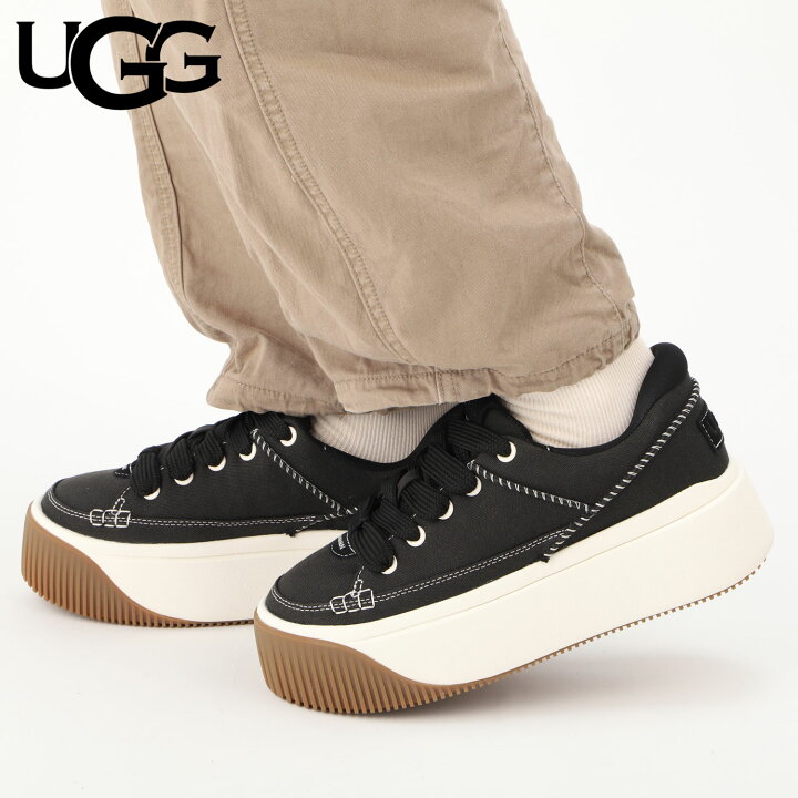 Ugg スニーカー ugg 厚底 スリッポン 黒 UGG アグ ニュートラススニーカー 厚底スリッポン ブラック 25 0cm R82218126 割引