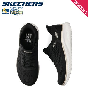 SKECHERS �X�P�b�`���[�Y �X���b�v�C���Y �{�u�X �X�|�[�g �X�N���b�h �J�I�X �X�j�[�J�[ ���f�B�[�X HANDS FREE SLIP-INS BOBS SQUAD CHAOS �u���b�N �� 117497W