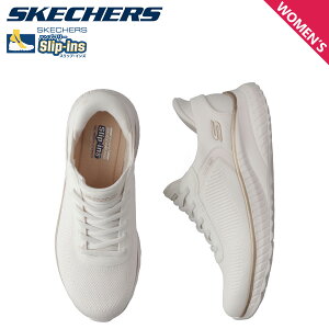 SKECHERS �X�P�b�`���[�Y �X���b�v�C���Y �{�u�X �X�|�[�g �X�N���b�h �J�I�X �X�j�[�J�[ ���f�B�[�X HANDS FREE SLIP-INS BOBS SQUAD CHAOS �z���C�g �� 117497W