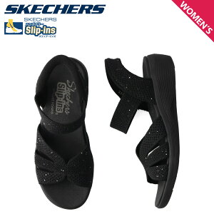 SKECHERS �X�P�b�`���[�Y �X���b�v�C���Y �A���� �X�p�[�N�����O �v���C�Y �T���_�� �X�g���b�v�T���_�� ���f�B�[�X ���� HANDS FREE SLIP-INS ARYA SPARKLING PRAISE �u���b�N �� 119842