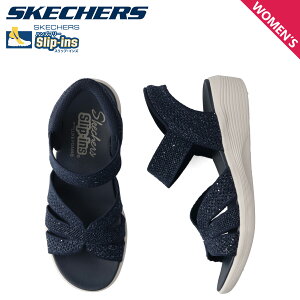 SKECHERS �X�P�b�`���[�Y �X���b�v�C���Y �A���� �X�p�[�N�����O �v���C�Y �T���_�� �X�g���b�v�T���_�� ���f�B�[�X ���� HANDS FREE SLIP-INS ARYA SPARKLING PRAISE �l�C�r�[ 119842