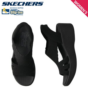 SKECHERS �X�P�b�`���[�Y �X���b�v�C���Y �p������ ���C�g-�T�}�[ �C���o�C�g �T���_�� �X�g���b�v�T���_�� ���f�B�[�X ���� HANDS FREE SLIP-INS PARALLEL LITE SUMMER INVITE �u���b�N �� 120012