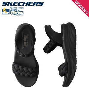 SKECHERS �X�P�b�`���[�Y �X���b�v�C���Y �f���b�N�X�E�H�[�J�[ �T���_�� �X�g���b�v�T���_�� ���f�B�[�X ���� HANDS FREE SLIP-INS DLUX WALKER SANDAL DAILY TWI �u���b�N �� 163589