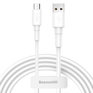 Baseus Mini White Micro USB �[�d�P�[�u�� USB-A to Micro USB 2.4A 1m �z���C�g CAMSW-02 �P�[�u�� �[�d �f�[�^�]�� 2.4A �����[�d Android Samsung Huawei Xiaomi 1m �z���C�g CAMSW-02 �x�[�X�A�X Mini White