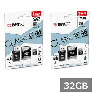 �y�}���\���� P5�{�z �y2�Z�b�g�z EMTEC CLASSIC 32GB �}�C�N��SD MicroSDHC ECMSDM32GHC10CG microSD �}�C�N��SDHC�J�[�h microSD�J�[�h �A�_�v�^�[ �J�[�h���[�_�[ �A���h���C�h�Ή� �J���� �X�}�z ���s�A���i
