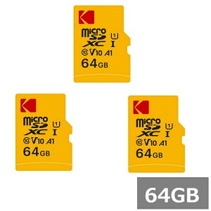 �y3�Z�b�g�z �R�_�b�N �}�C�N��SD 64GB MicroSDXC EKMSDM64GXC10K �A�_�v�^�[�t KODAK �}�C�N��SDXC�J�[�h microSD�J�[�h Class10 UHS-I �J���� �X�}�z ���s�A���i