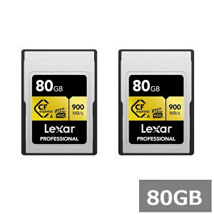 �y2�Z�b�g�z Lexar Professional CFexpress�J�[�h 80GB LCAGOLD080G-RNENG GOLD�V���[�Y TypeA�J�[�h ���L�T�[ �������[�J�[�h �J���� �r�f�I�J���� �f�W�^����჌�t�J���� ���s�A���i