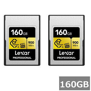 �y2�Z�b�g�z Lexar Professional CFexpress�J�[�h 160GB LCAGOLD160G-RNENG GOLD�V���[�Y TypeA�J�[�h ���L�T�[ �������[�J�[�h �J���� �r�f�I�J���� �f�W�^����჌�t�J���� ���s�A���i