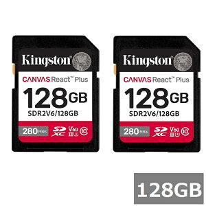 �y�X�[�p�[SALE P5�{�z �y2�Z�b�g�z �L���O�X�g�� SD�J�[�h 128GB SDXC SDR2V6/128GB Canvas React Plus V60kingston SDXC�J�[�h �������J�[�h Class10 UHS-II �J���� �f�W�J�� �r�f�I�J���� �p�\�R�� ���s�A���i
