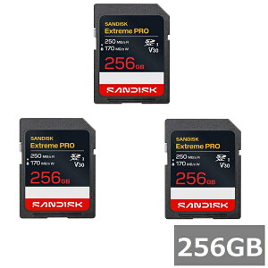 �y3�Z�b�g�z �T���f�B�X�N SD�J�[�h SDXC SDSDXXJ-256G-GSCIN Extreme PRO 256GB Sandisk SDXC�J�[�h �r�f�I�B�e 4K �t��HD �^�� UHS-I �J���� ���s�A���i