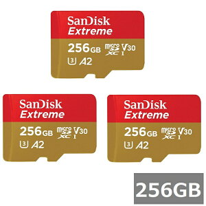 �y3�Z�b�g�z �T���f�B�X�N �}�C�N��SD MicroSDXC SDSQXAV-256G-GN6MN Extreme 256GB Sandisk �}�C�N��SDXC�J�[�h microSD�J�[�h Class10 UHS-I �J���� �X�}�z ���s�A���i