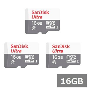 �y3�Z�b�g�z �T���f�B�X�N �}�C�N��SD MicroSDHC SDSQUNS-016G-GN3MN Ultra 16GB Sandisk �}�C�N��SDHC�J�[�h microSD�J�[�h Class10 UHS-I �J���� �X�}�z ���s�A���i