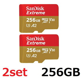 【2セット】 SanDisk Extreme microSDカード SDSQXAV-256G-GN6MN 256GB マイクロSDXCカード microSDXC サンディスク 海外リテール