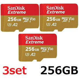 【3セット】 SanDisk Extreme microSDカード SDSQXAV-256G-GN6MN 256GB マイクロSDXCカード microSDXC サンディスク 海外リテール