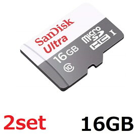 【9日までP3倍】 【2セット】 SanDisk Ultra microSDカード SDSQUNS-016G-GN3MN 16GB マイクロSDHCカード microSDHC サンディスク 海外リテール