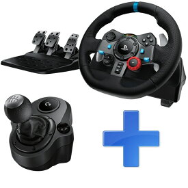 ハンコン Logitech G29 Driving Force ステアリングホイール＆ペダル&シフター ロジテック ドライビングフォース 臨場感 カーレース レーシングゲーム シフトレバー ステアリング型 コントローラー ハンドル レーシングホイール ゲーム PC PS5 PS4 並行輸入品