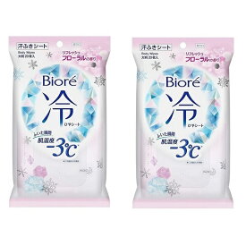 【2個セット】 ビオレ 冷シート リフレッシュフローラルの香り 20枚入 ×2個セット 汗拭きシート 大判シート デオドラント 厚手 冷却 皮脂汚れニオイ 天然コットン ヒアルロン酸 全身 旅行 biore 花王 まとめ買い