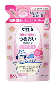 ビオレu 角層まで浸透バスミルク ローズの香り つめかえ用 480ml 入浴剤 おすすめ バスミルク ボディケア スキンケア 肌荒れ 詰め替え biore ビオレ 花王 売れ筋 セラミド シアバター 赤ちゃん
