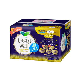 ロリエ しあわせ素肌 スリムタイプ 特に多い夜用 羽つき 400 9コ入 無香料 紙ナプキン 夜用 特に多い日用 おすすめ 生理用品 花王 kao 通気性 漏れ サラサラ 吸引力