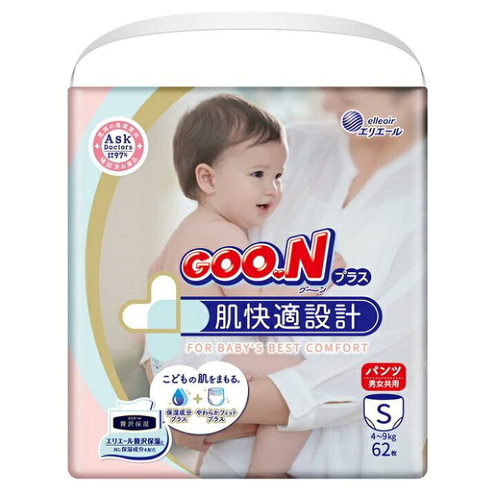 楽天市場 7 10日曜限定 ポイント5倍 全商品対象 送料無料 グーンプラス 肌快適設計 パンツ Sサイズ 62枚入り グーン グーンプラス おむつ パンツ 紙オムツ むれない もれない 吸収性 保湿 エリエール Goo N 人気 ランキング おすすめ Sugar Time