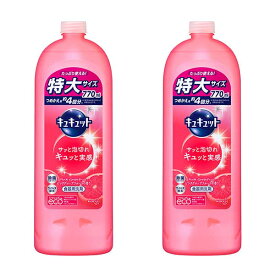 【2セット】 花王 キュキュット つめかえ用 770mL ピンクグレープフルーツの香り ×2セット Kao 食器用洗剤 油汚れ 除菌 ウイルス除去 消臭 くすみ落とし 詰め替え 詰替 まとめ買い ストック