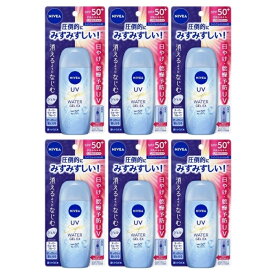 【6/4 20:00~6/5まで P5倍】 【6セット】 ニベアUV ウォータージェルEX 80g ニベア SPF50+ PA++++ 日焼け止め UV 化粧下地 ウォータープルーフ スキンケア 保湿 花王 美容液成分 ひやけ NIVEA